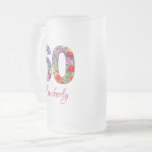 60e anniversaire élégant fleurs florales tasse de  (Devant gauche)