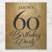 60e anniversaire Étiquette de vin (Étiquettes simples)