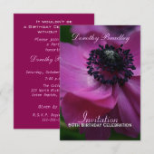 60e anniversaire fête Anemone Invitation personnal (Devant / Derrière)
