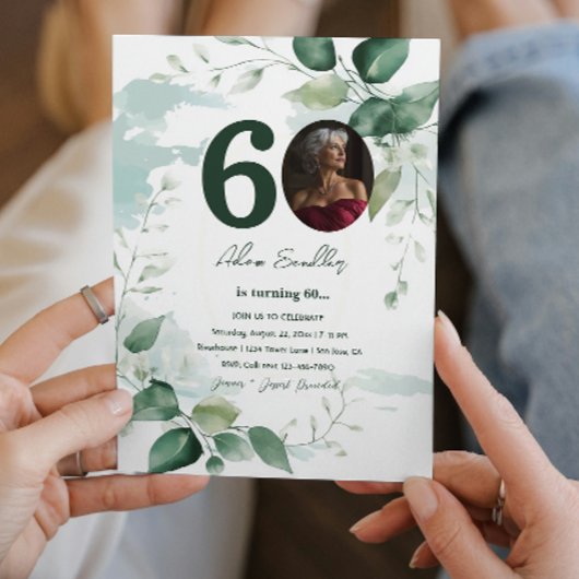 60e anniversaire fête et brunches verts invitation
