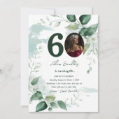 60e anniversaire fête et brunches verts invitation (Devant)