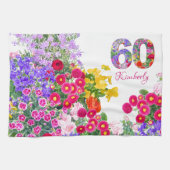 60e anniversaire fête florale bouquet serviettes d (Horizontal)