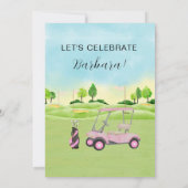 60e Anniversaire Fête Lady Golfer Thème Invitation (Dos)