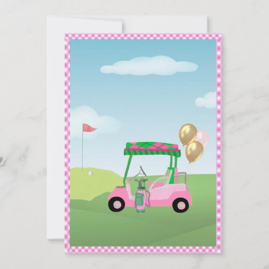 60e Anniversaire Fête Lady Golfer Thème Invitation (Dos)