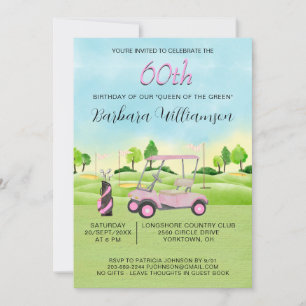 60e Anniversaire Fête Lady Golfer Thème Invitation