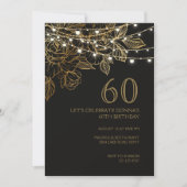60e anniversaire fête luxe élégante invitation (Devant)