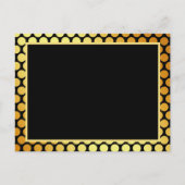 60e anniversaire fête noir dots d'or invitation (Dos)