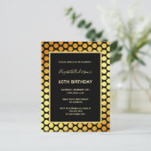 60e anniversaire fête noir dots d'or invitation (Debout devant)