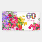 60e anniversaire fleurie fleurs bouquet bannière (Horizontal)