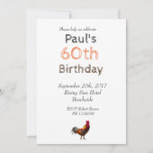 60e anniversaire Fun Chicken Invitation (Dos)
