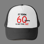60e anniversaire Gag Cadeaux Casquette pour hommes<br><div class="desc">Vous cherchez un cadeau de gag pour l'homme qui a 60 ans ? Ce casquette sera la recherche parfaite. Avec les mots "Il a fallu 60 ans pour obtenir ce casquette" l'homme avec un bon sens de l'humour va adorer ce casquette. Le casquette est également bon pour toute personne qui...</div>