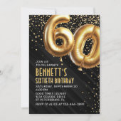 60e anniversaire Gold Black Invitation (Devant)