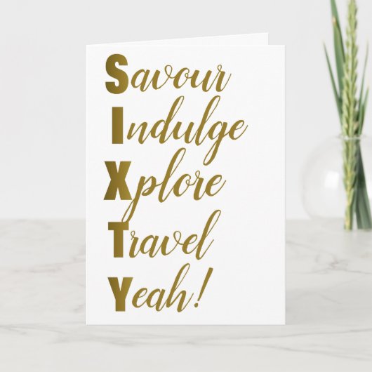 60e Anniversaire Gold Soixante Carte Acrostique (Devant)