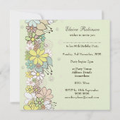 60e anniversaire Green Blooms Invitation personnal (Dos)