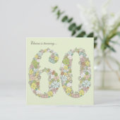 60e anniversaire Green Blooms Invitation personnal (Debout devant)