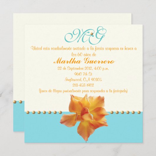 60e anniversaire Invitation (Devant / Derrière)