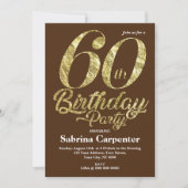 60e anniversaire Invitation avec effet or (Devant)