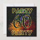 60e anniversaire invitation avec feu d'artifice (Devant)