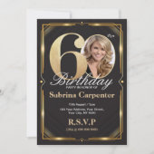 60e anniversaire Invitation avec photo (Devant)