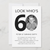 60e anniversaire Invitation avec photo (Devant)