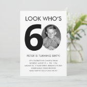 60e anniversaire Invitation avec photo (Debout devant)