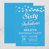 60e Anniversaire Invitation Bleu Fabuleux (Devant / Derrière)
