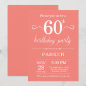 60e anniversaire Invitation Coral (Devant / Derrière)