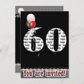 60e anniversaire Invitation de fête (Devant / Derrière)