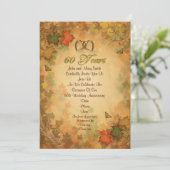 60e anniversaire invitation de fête automne feuill (Debout devant)