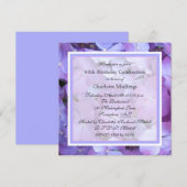 60e Anniversaire Invitation de fête Purple Hydrang (Devant / Derrière)
