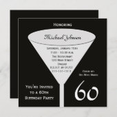 60e anniversaire Invitation de fête Un toast pour (Devant / Derrière)