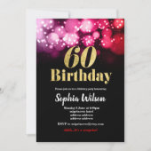 60e anniversaire invitation élégante parties scint (Devant)