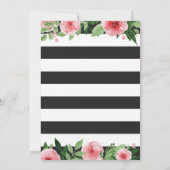 60e anniversaire Invitation Femmes. Or floral noir (Dos)