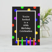 60e anniversaire Invitation fête Bougies colorées (Debout devant)
