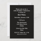 60e anniversaire Invitation fête Bougies colorées (Dos)