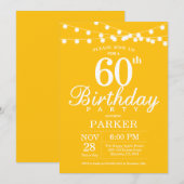 60e anniversaire Invitation Jaune (Devant / Derrière)