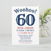 60e anniversaire Invitation Mens Marine Bleu (Debout devant)