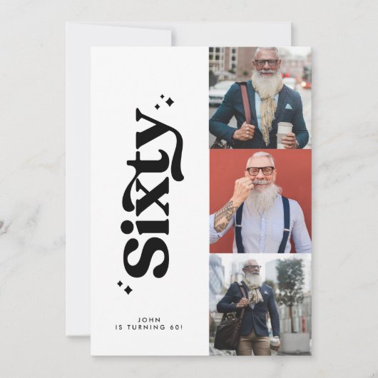 60e anniversaire invitation moderne minimaliste ph (Devant)