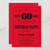 60e anniversaire Invitation Noir et Rouge (Devant / Derrière)