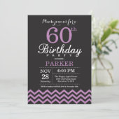 60e anniversaire Invitation noir et violet (Debout devant)