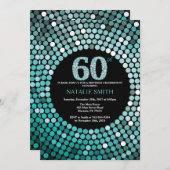 60e anniversaire Invitation Parties scintillant no (Devant / Derrière)