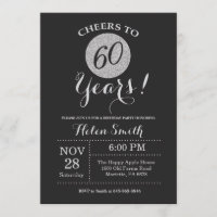 60e anniversaire Invitation Parties scintillant no