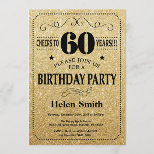 60e anniversaire Invitation Parties scintillant no