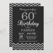 60e anniversaire Invitation Parties scintillant no (Devant / Derrière)