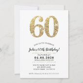 60E ANNIVERSAIRE INVITATION parties scintillant or (Devant)