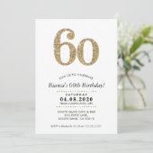60E ANNIVERSAIRE INVITATION parties scintillant or (Debout devant)