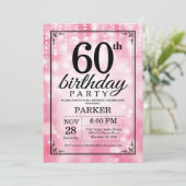 60e anniversaire Invitation Parties scintillant ro (Debout devant)