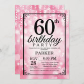 60e anniversaire Invitation Parties scintillant ro (Devant / Derrière)