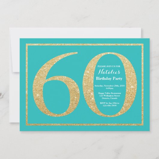 60e anniversaire Invitation Parties scintillant Tu (Devant)