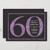 60e anniversaire Invitation Parties scintillant vi (Devant / Derrière)